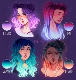 relseiyart:Which is your fav glowy gradient hair? Lilac - Gem