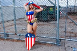 savingthrowvssexy:  Pin up Captain America! Cosplay by Jess of