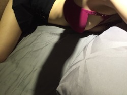 kinkynatty:  he just can’t resist himself when my top came