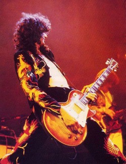 rocknrollhighskool:  Led Zeppelin’s Jimmy Page in his famous