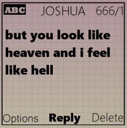 peachem:  “Text Me“ (#45) JOSHUA Sent at 12:12 AM (2002).