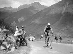 cadenced:  Gino Bartali competing in the Tour de France in 1938.