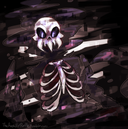 theroyallypurple:  done doodled this ghostly skeleton thingie
