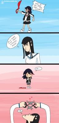 hsiehdow:  Satsuki knows all about scissoring….snip snip, Ryuko…SNIP