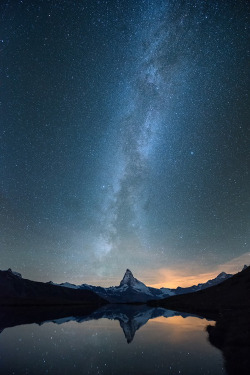 earthyday:  Matterhorn Milky way by Roman Burri 