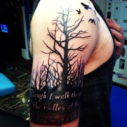 fuckyeahtattoos:  Though I Walk through the valley of the shadow
