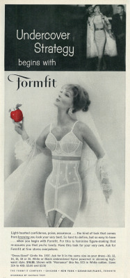 gameraboy:  1958 Fashion Lingerie Ad, Formfit’s “Romance
