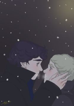 iriarty:  post case bliss/ first kiss  Winter time kisses (at