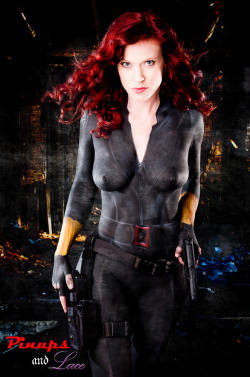 nerdybodypaint:  Natasha Romanoff/Black Widow “The Avengers”