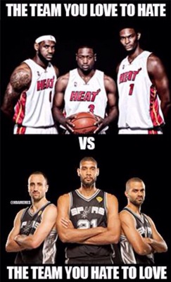 thenbamemes:  NBA Finals Round 2! #Spurs #Heat  #heat #spurs
