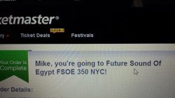 Bought my ticket to Future Sound of Egypt 350 in NYC!! 9 glorious