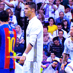 captainmessi:  Cristiano Ronaldo and Lionel Messi before El Clasico