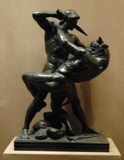 Thésée combattant le Minotaure by Antoine-Louis Barye