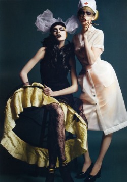 Lara Stone & Irina Kulikova by Mario Sorrenti for Vogue Italia