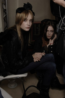 Coco Rocha & Snejana Onopka backstage Chanel Fall 2006