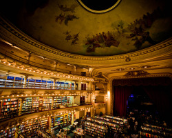 bookshelves:  El Ateneo Grand Splendid bookstore in Buenos Aires,