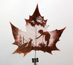 ianbrooks:  Leaf Carving Art  The process of carving is performed