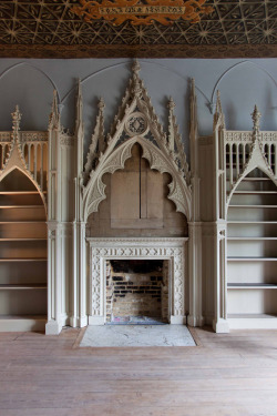 booksnbuildings:  The library of the whimsical neo-gothic Strawberry