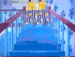 scaryandbeautiful:  Bananas de pijamas, descendo as escadas.