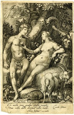monsieurleprince:  Engraving, XVI century - Adam and Eve 