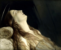 Louise Vernet, Wife Of The Artist, On Her Deathbed by Hippolyte