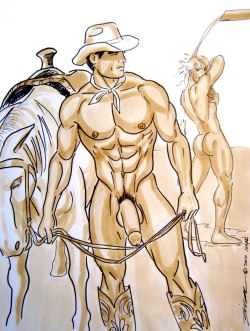 gay-erotic-art:  cafeartiste:  Dirty Cowboys   I recently found