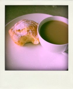 iamlillianxpoladroidx:  morning tea: custard bun & tea 