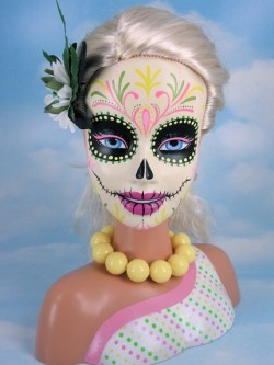 kittydoom:  Custom painted Barbie head by jammerdesignz  Oh god.