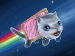 ianbrooks:  Nyan Cat vs. Tac Nayn by J.R. Barker Get the epic