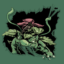 mikegaboury:   Grass My Venusaur shirt illustration! 2/3 illustrations
