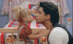     “Who was your first kiss?” “John Stamos.”  this