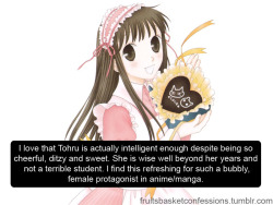 fruitsbasketconfessions:  “I love that Tohru is actually intelligent