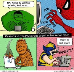 themusingsofarestlessmind:  Why superheroes aren’t online very