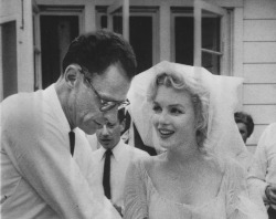  Actress Marilyn Monroe (1926-1962), with playwright Arthur Miller