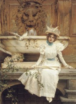 thetemperamentalgoat:  Waiting by the Fountain, by Vittorio Matteo