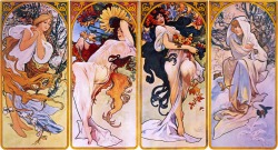 neph-le-geek:  Four Seasons, Alfons Mucha, ca. 1895 
