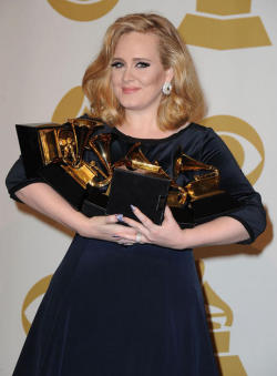 Adele.! Adele wins for Album of the Year, Record of the Year,
