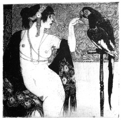 malafem:  Lindsay Norman Lady and Parrot 1917 
