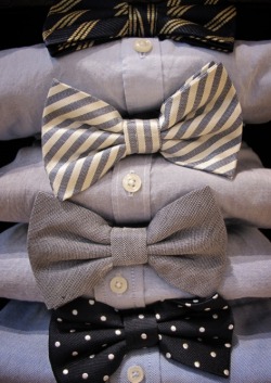 The bow tie hints at intellectualism, real or feigned, and sometimes