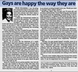 knowhomo:   LGBTQ* Polls In Print 1992 - Advice columnist Ann