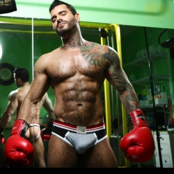 boner-riffic:  Hard furry muscular Brazilian/Italian model &