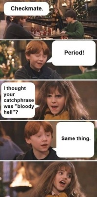 multiplejellybeans:  reblogging because hermoine at the end ok