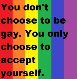 lgbtqgmh:   You don’t choose to be gay. You only choose to