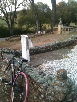 bonecat:  Solitary bike ride to a cemetery. Napa is real pretty.