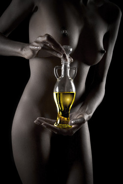 lumieres-home:  A drop of oil, rolling down your nipple and breast,