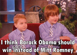 lgbtqgmh:  [Young boy: I think Barack Obama should win instead