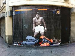 collegehumor:  Muhammad Ali v. Ryu Street Art The fight’s not