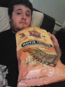Okay okay this bag of popcorn is as big as my torso. It is kind