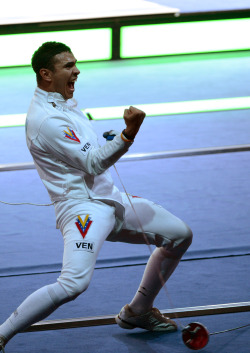 Venezuelan fencer Ruben Limardo, winner of a gold medal at the