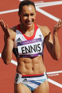 iseegirlz:  Gold medal winner Jessica Ennis and her sexy abs